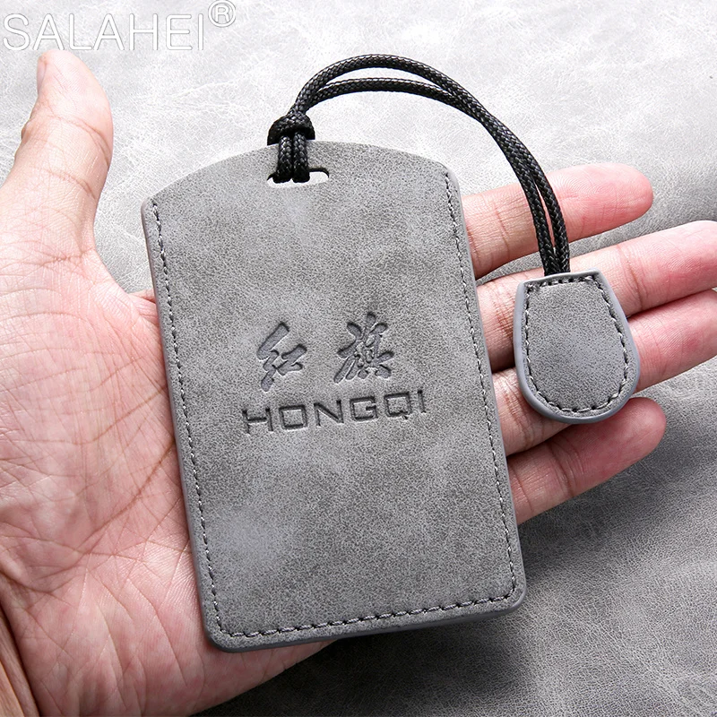 For FAW Hongqi HS7 HS5 H7 H9 E-HS3 2019 Sheepskin Leather Car Key Cover Card Remote Control Fobs Case Protector Keychain Holder