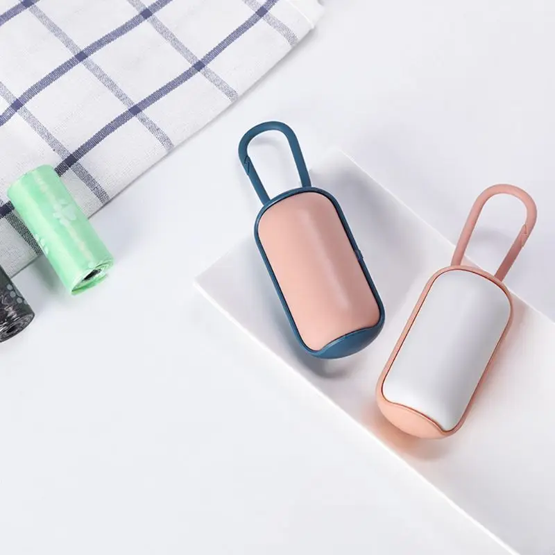 Caja almacenamiento 15 bolsas basura portátil para caminar con perros, soporte multiusos para mantener limpio, práctica