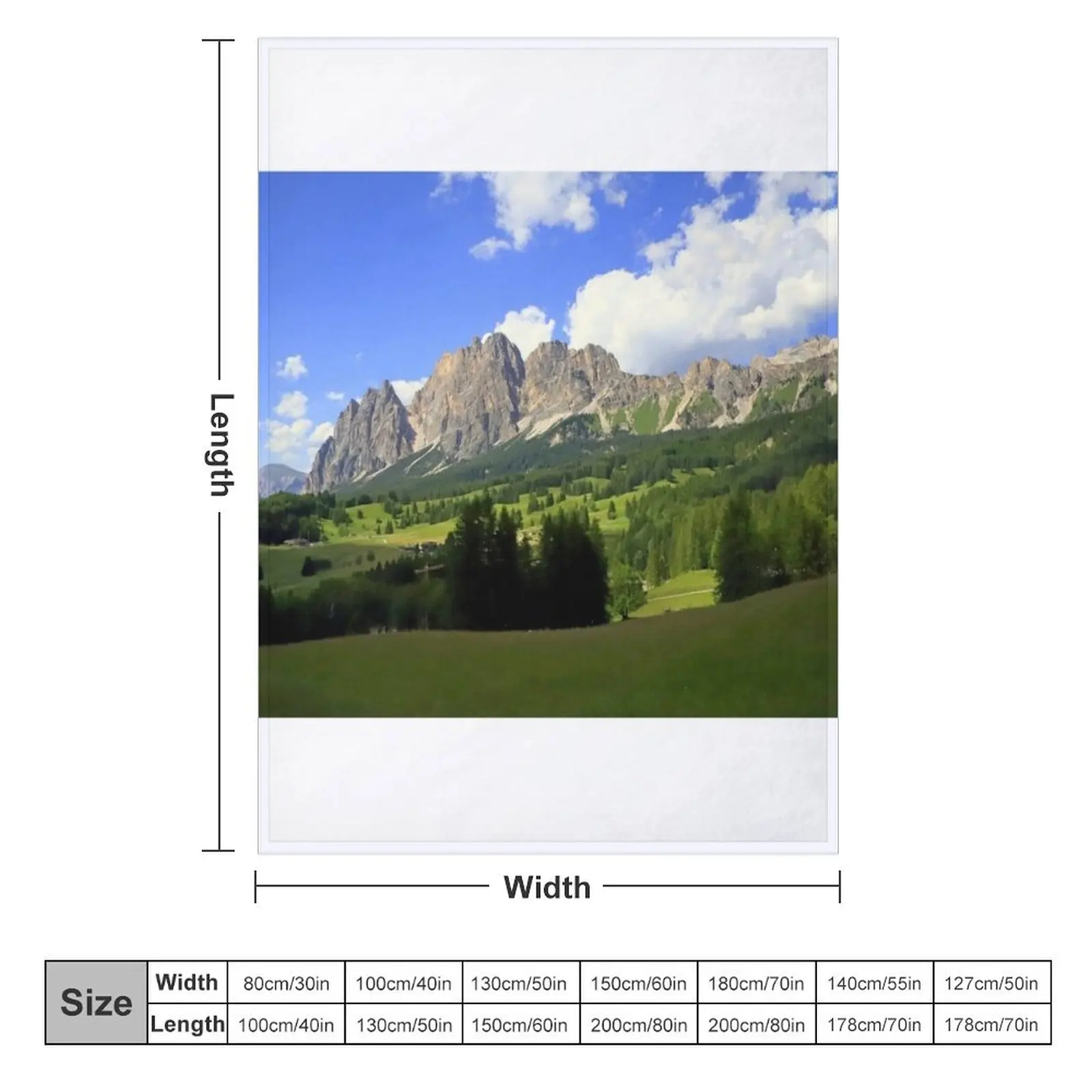 Dolomites in Cortina d'Ampezzo Throw Blanket Flannel Hair Blankets