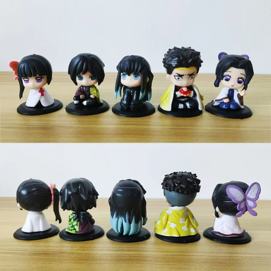 4-15 pçs anime demon slayer kimetsu no yaiba figura kamado tanjirou figura de ação agatsuma zenitsu nezuko guerreiro pvc modelo brinquedos