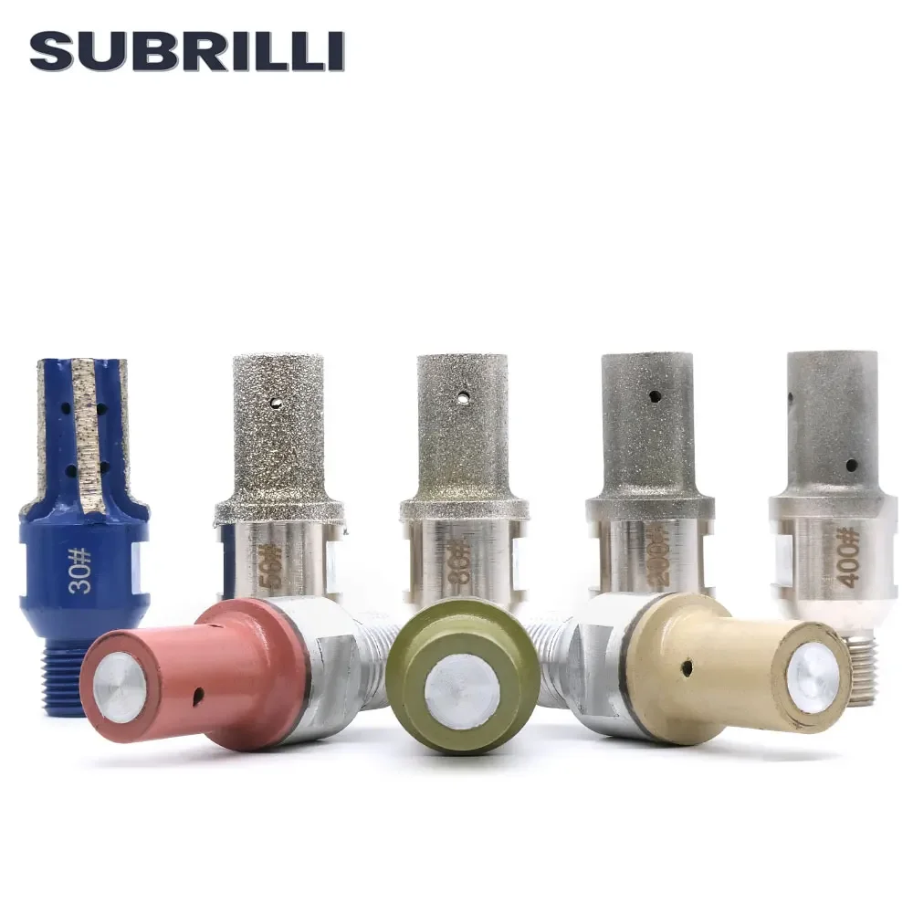 SUBRILLI Diamond Finger Bit CNC Milling Cuter Router Bit Segments Electroplated Resin For Granite Glass Stone Concrete 1/2 GAS