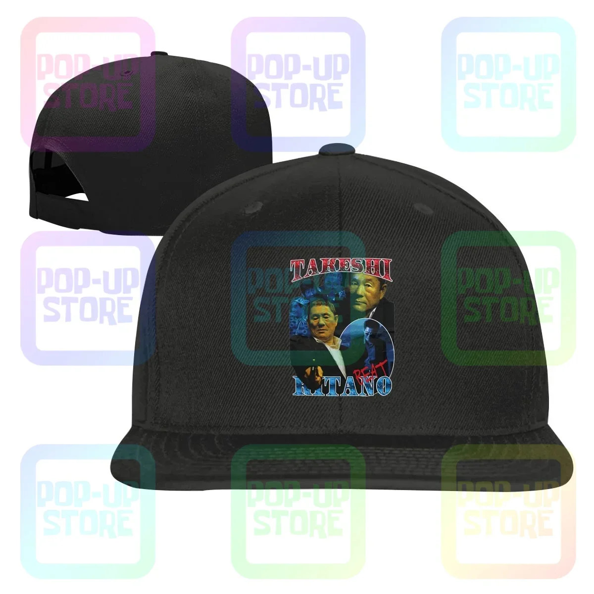 Passable Takeshi Kitano Wearing Kohh Rap Beat Outrage Snapback Cap Baseball Caps Style Splicing