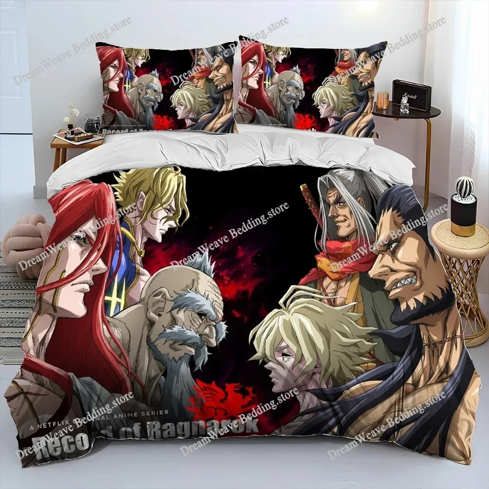 3D Print  Anime Record of Ragnarok Comforter Bedding Set Duvet Cover Bed Set Quilt Cover Pillowcase King Queen Size Bedding Set5