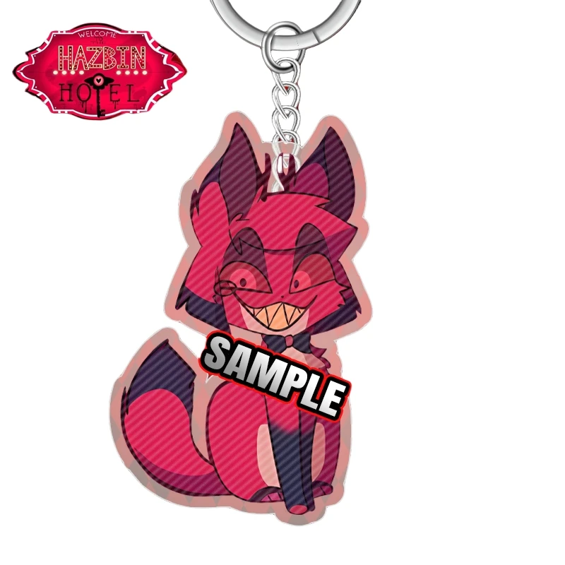 Hazbin Hotel Alastor Angel Dust Sir Pentious Niffty Anime Peripherals Acrylic Key Chain Keychains Model Pendant Kid Toys Gift