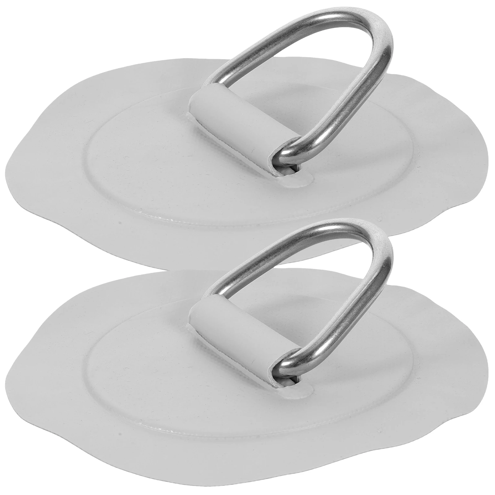 

2 Pcs Accessories Stainless Steel D-ring Handle Canoe Patch Inflatable Boat White