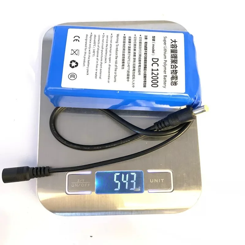 For12v12000ma Polymer Lithium Battery Audio Monitoring DC12v Camera LED Small Motor Backup Power Supply