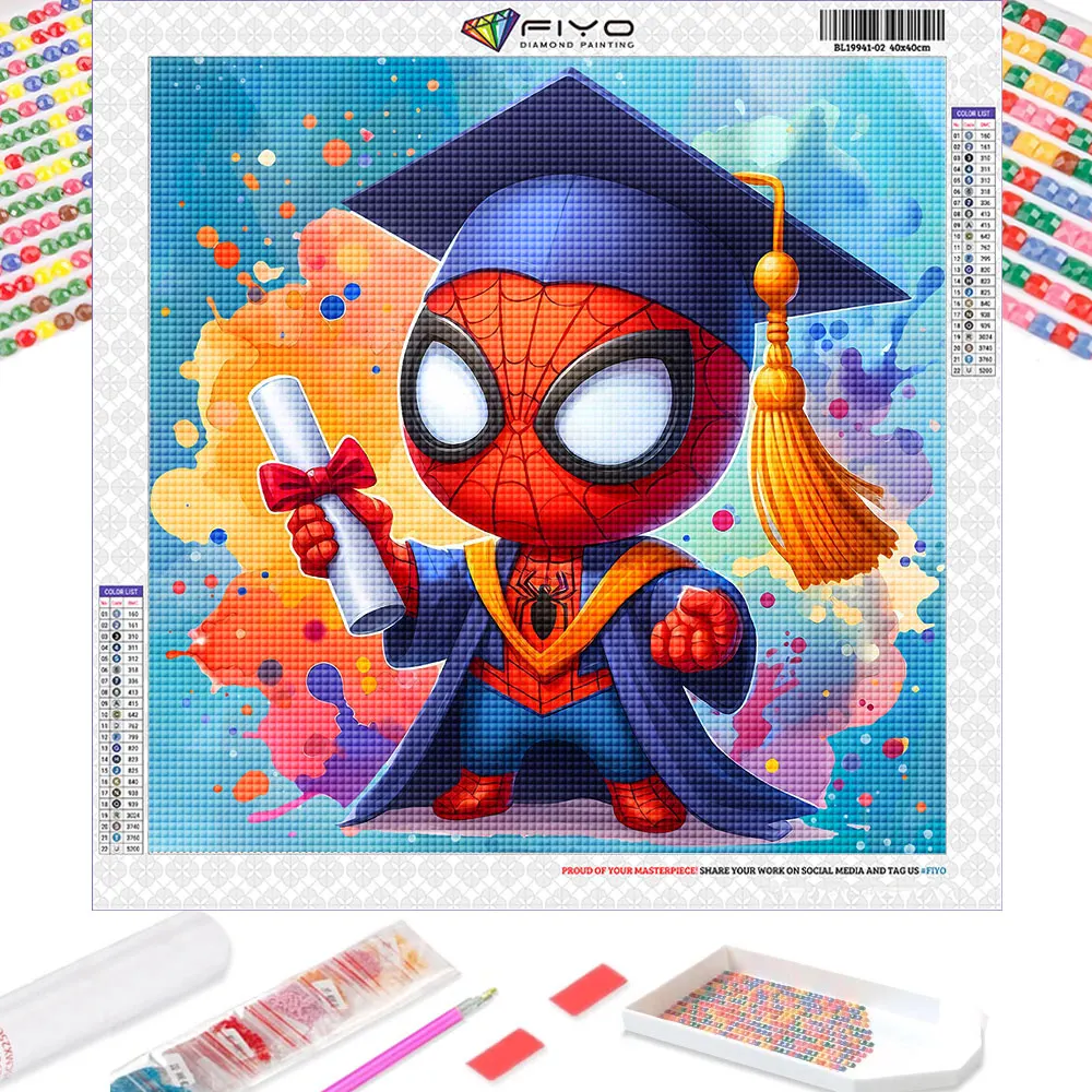 

Disney Diamond Painting Diploma Spiderman DIY Diamond Mosaic New 2025 Graduation Picture of Rhinestones Home Decor Wall Art