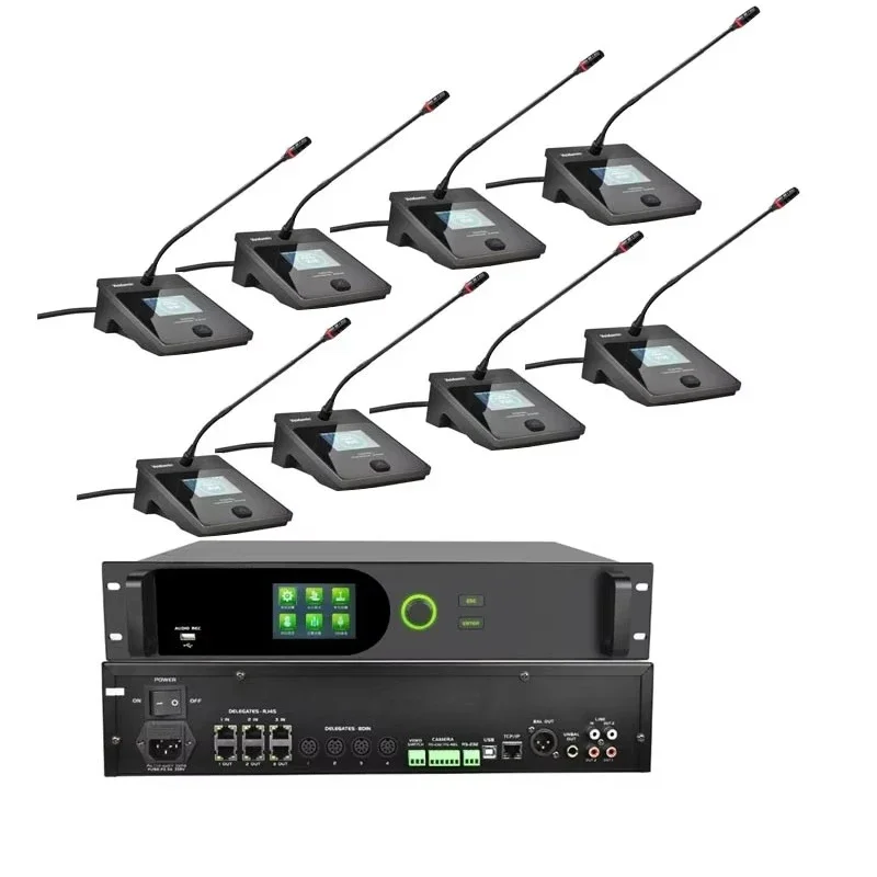 Digital UHF wired conference microphone, system heart-shaped metal table microphone for wireless communication
