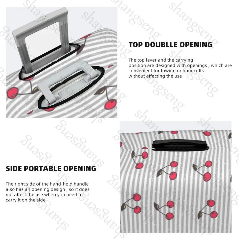 Cute Cartoon Cherry Pattern Travel suitcase protective case, suitcase cover, elastic protection, washable Luggage cover 18-32 in