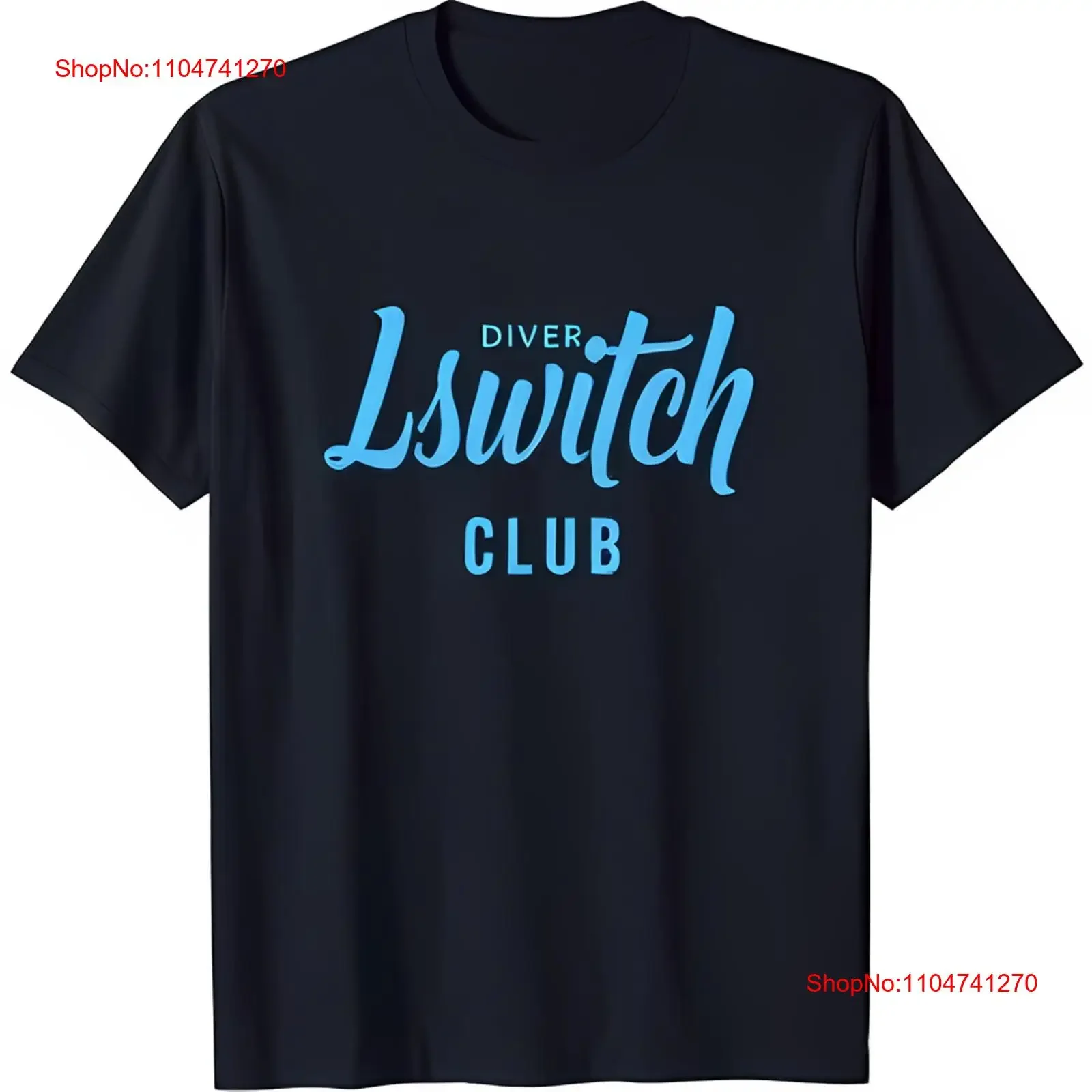 

Стильная черная футболка с жирным синим дизайном «Diver Lswitch Club» в винтажном стиле, слегка повседневный топ унисекс для повседневной носки