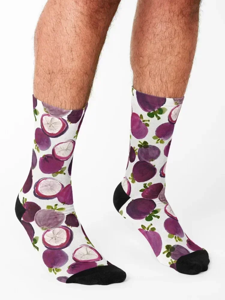 MANGOSTEEN MANIA Purple Tropical Fruit Socks winter thermal Men's cycling basketball Men's Socks Luxury Women's