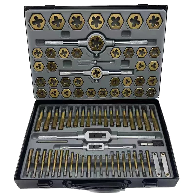 86-Piece Professional Tap And Die Set For Steel Screw Thread Tapping And Cutting With Metric And Imperial Sizes