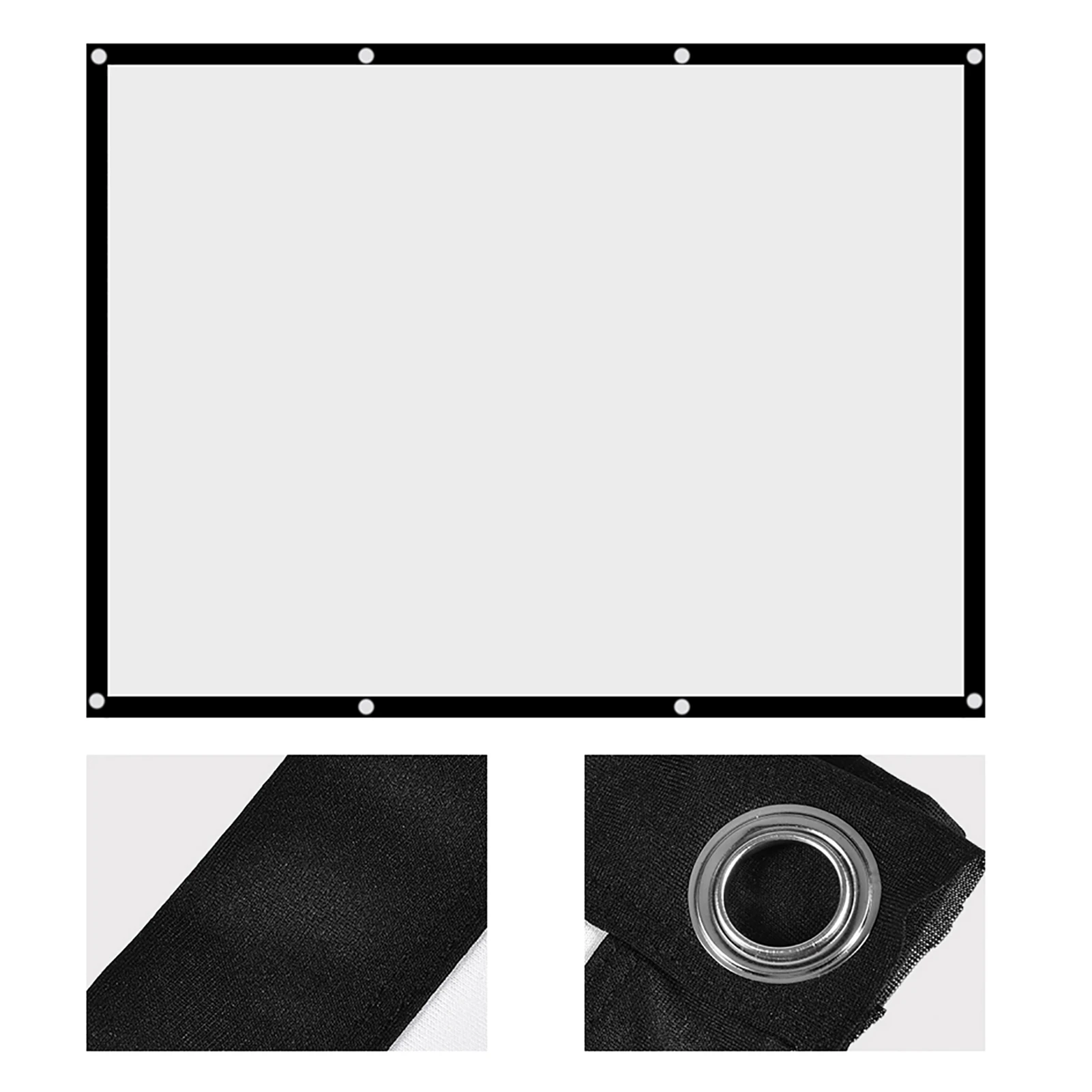 Projector Curtain Projector Screen Diagonal 60100 Inch Portable Foldable Noncrease White Projector Curtain Projection Screen 4:3