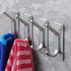 2PC 304 stainless steel home storage hooks behind the door coat and hat hooks free of punching bedroom wall hanging wall hangers