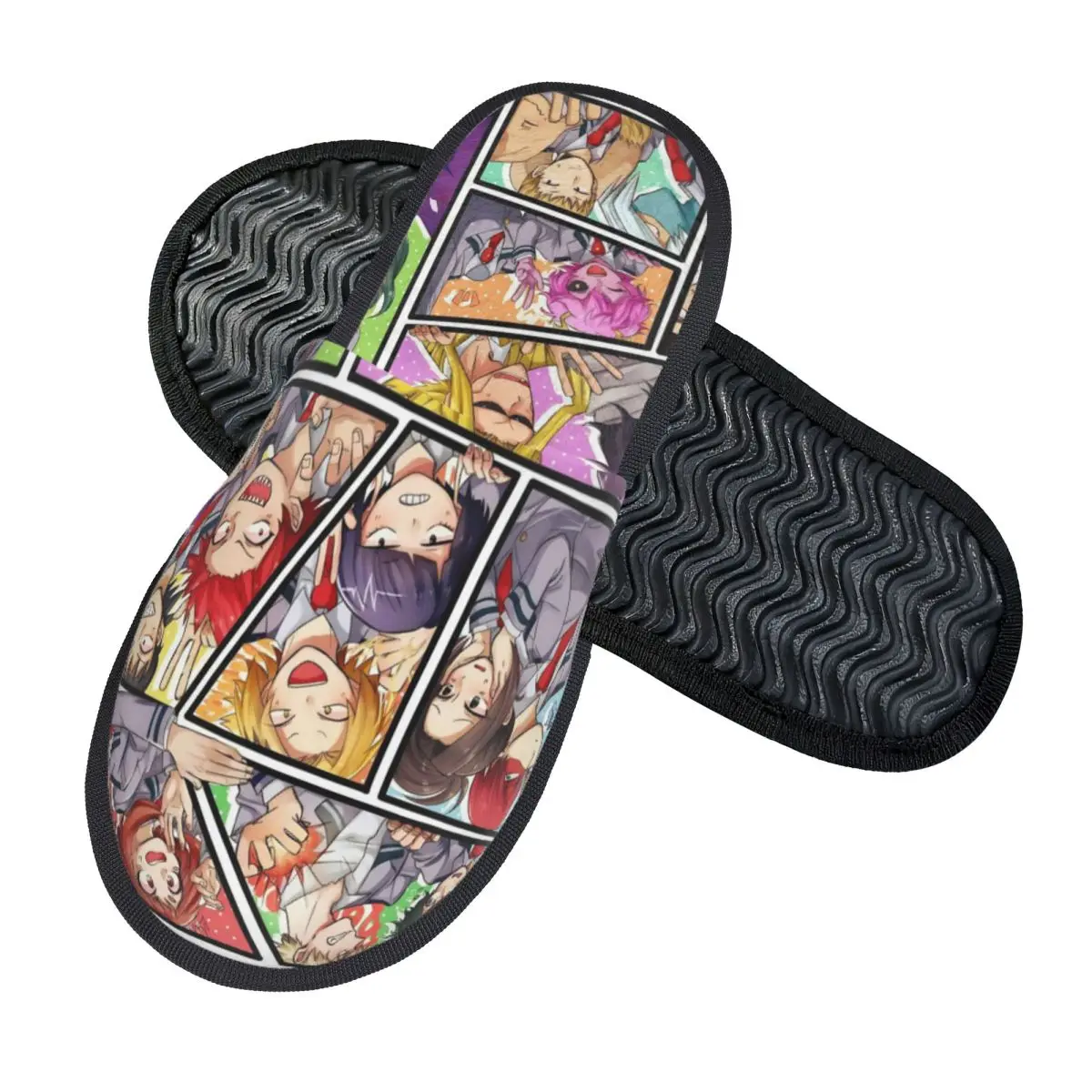 Winter House Cotton Slippers My Hero Academias Accessories Household Fur Slippers Slides Bedroom Cozy Anti Slip Slides
