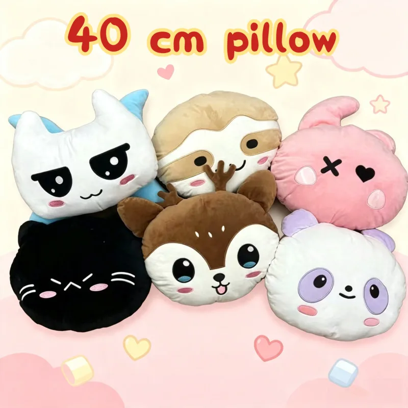 Nieuw 40cm AHYEON RORA Gezichtskussen Pluche Pop Schattige RUKA CHIQUITA COS Verkleedbaar Dier Herten Gezicht Zacht Kussen Pop Speelgoed Voor Fans Cadeaus