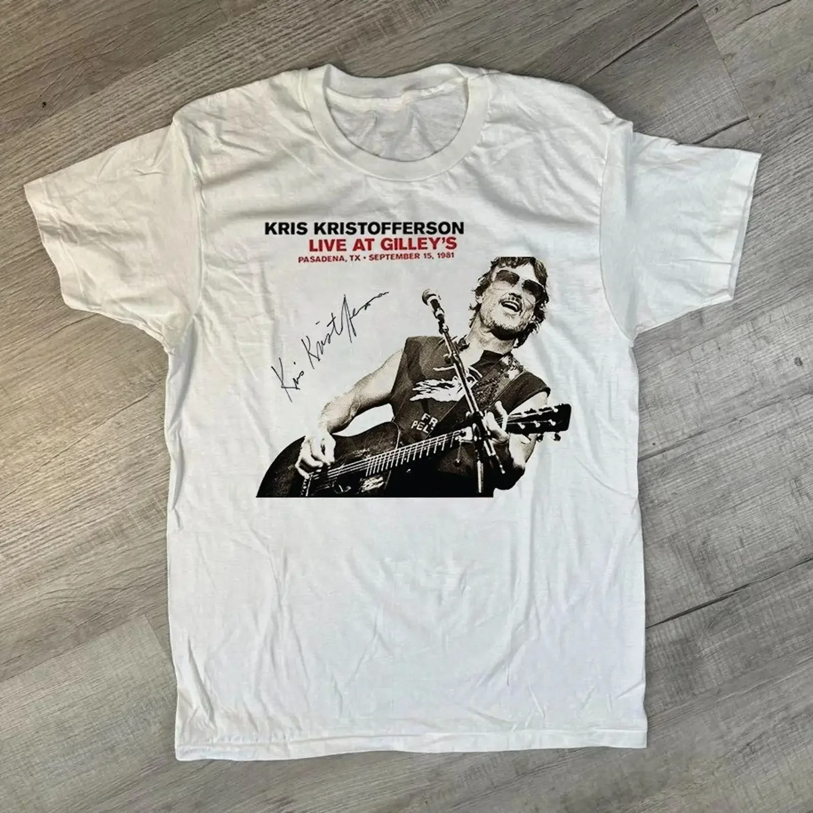 Baumwoll T Shirt Frohe Weihnachten Kris Kristofferson Live Signatur Geschenk für Fan 24D54 vintage Washed Breathable Stylish
