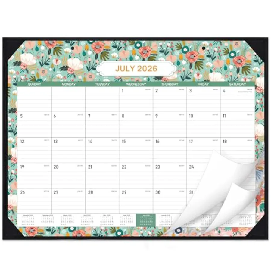 

Настольный календарь на 2026-2027 годы - Большой настольный календарь на 2026-2027 годы, с июля 2026 по декабрь 2027 г., 22'' x 17'', с плотной бумагой.