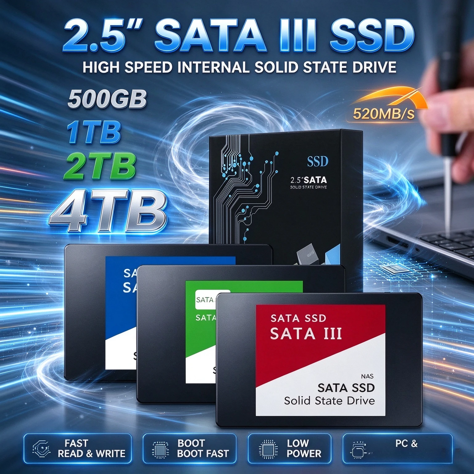 Ssd 500Gb - 2026 Original New SATA3 SSD 500GB