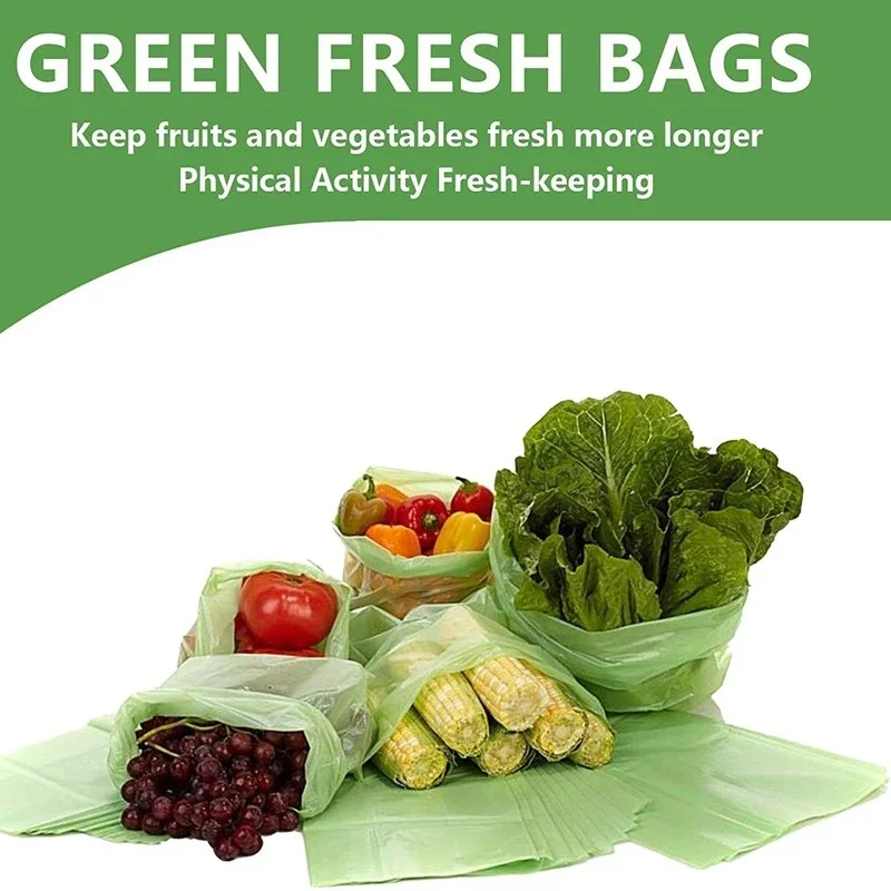 Green Bags for Fruits and Veggies Reusable Vegetable Bags for Refrigerator Food Keep Fruits, Vegetables and Cut Flowers