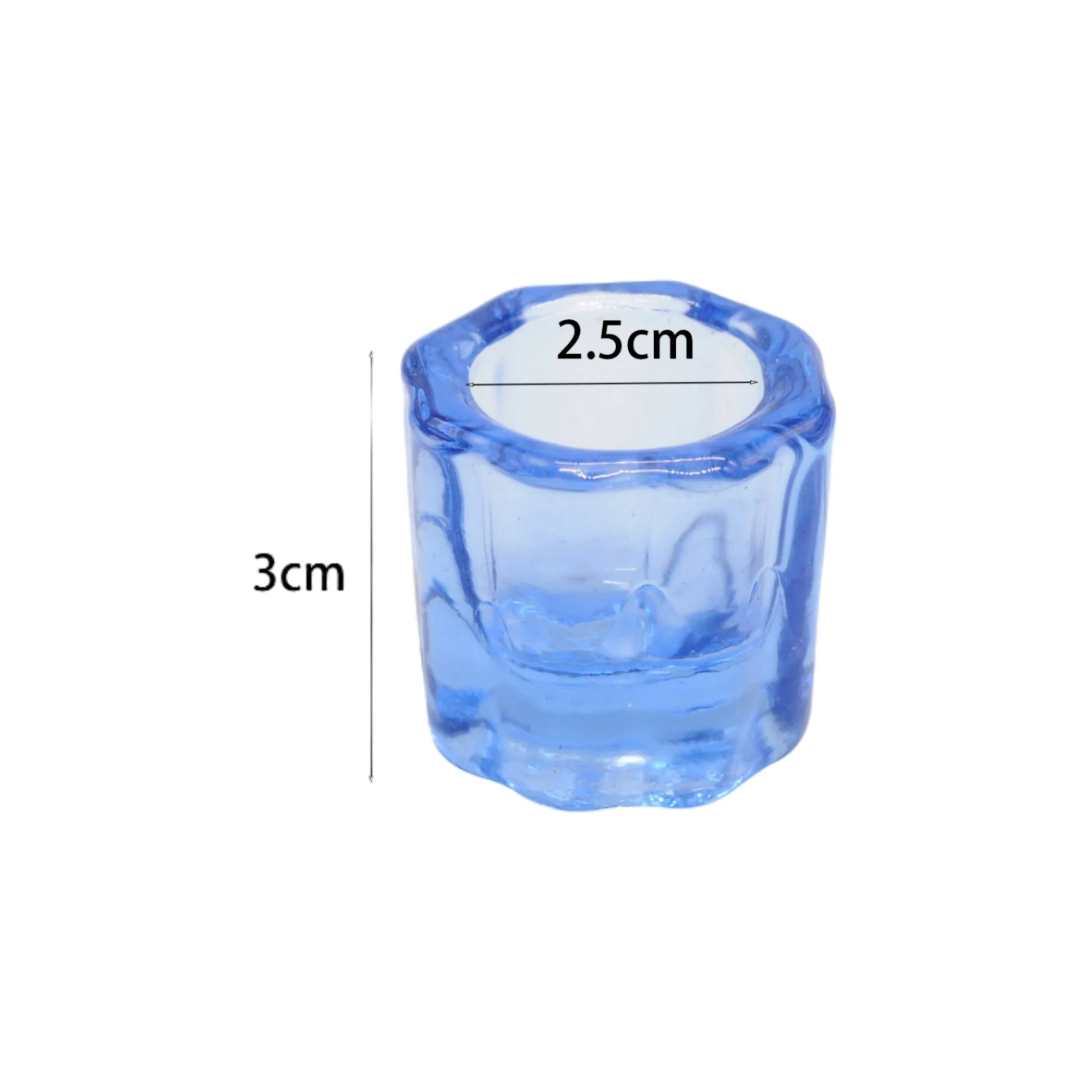 1PC Dental Glass Mixing Bowls Octagonal Dappen Dishes For Dentist Lab Materials Storage Mixing Cup Clear Green Brown
