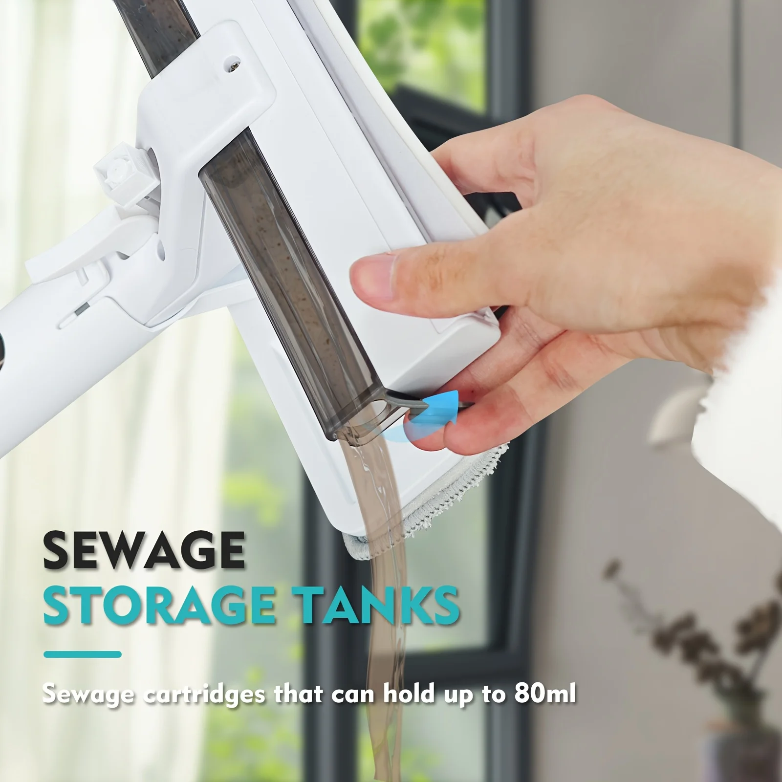 A Multi-Purpose Glass Cleaning Kit Featuring A Water Reservoir And An Extendable Pole With Tools For Spraying Washing Squeegeein