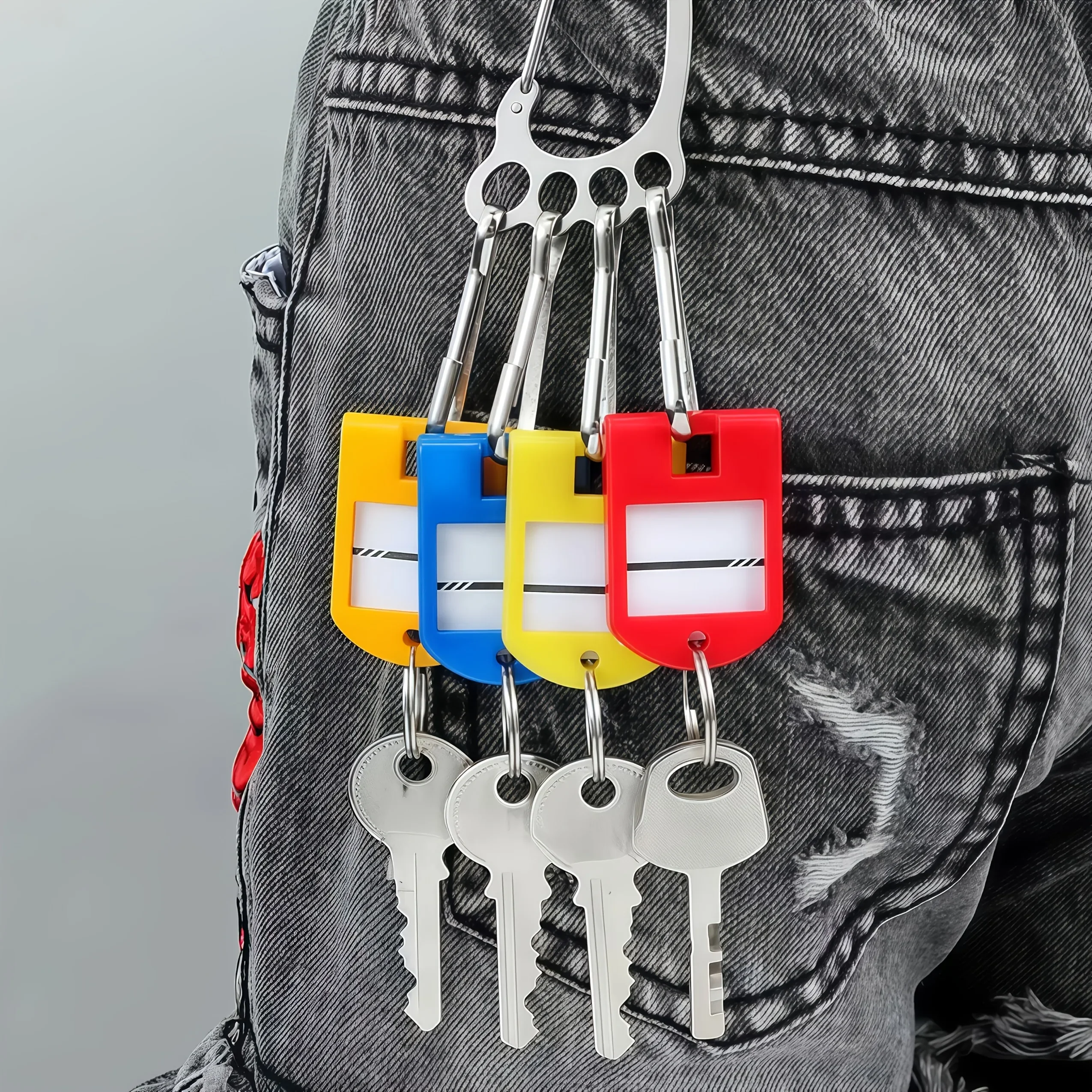 Little Feet Stainless Steel Key Ring, Multi‑Ring Waist‑Hanging Keychain, Personalized Car Pendant Gift for Men Women