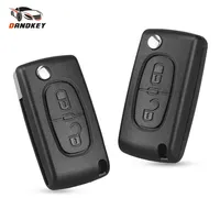 Dandkey 2 Buttons For Peugeot 307 408 308 3008 Fob CE0536 CE0523 Remote Car Key Replacement Shell Case With VA2 Blade HU83 Blade