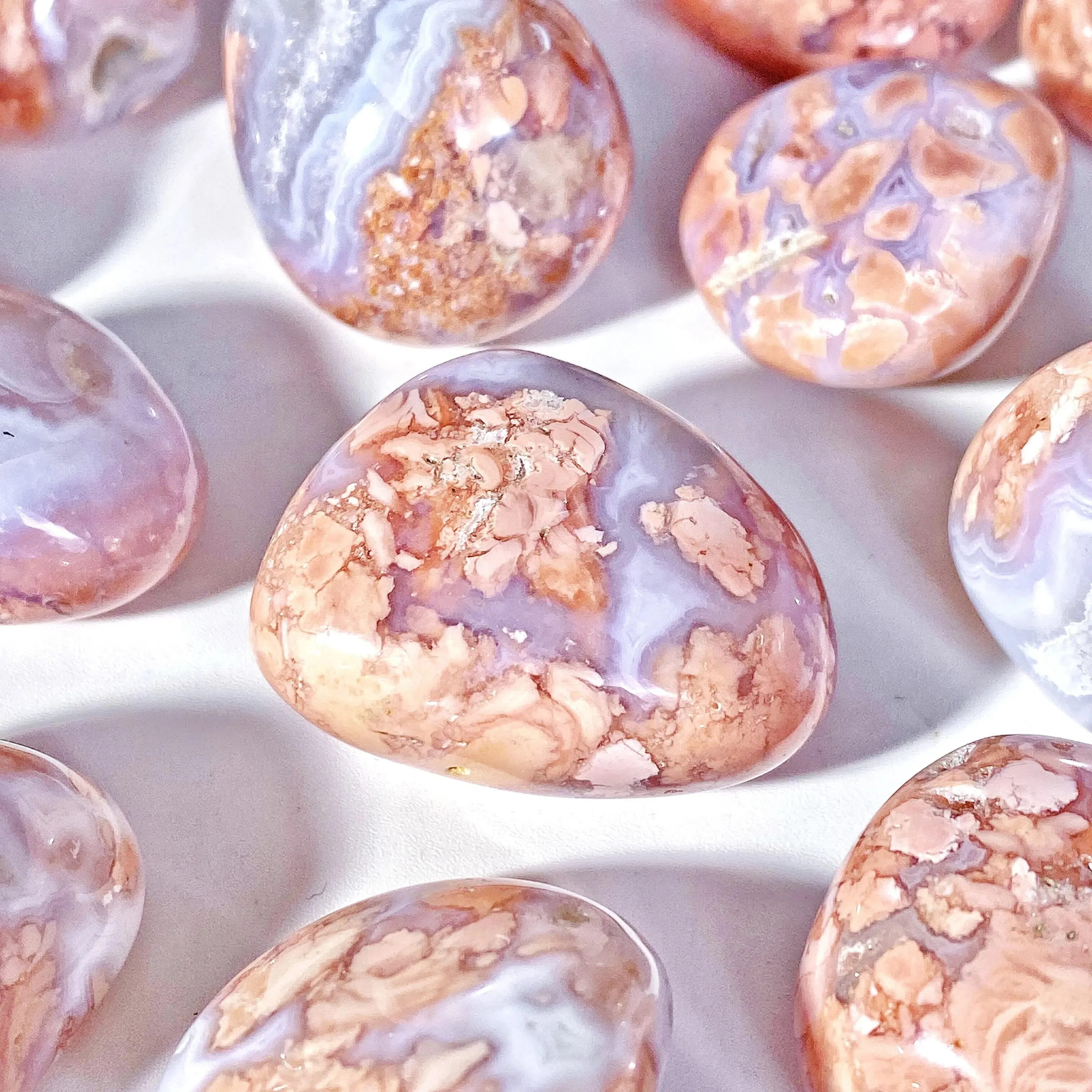 5PCS 10-50mm High Quality Pink Agate Natural Tumbled Crystal Stones,Natural Crystals Quartz Minerals,Gemstones,Glitter