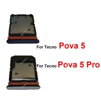 Sim Card Tray Holder For Tecno Pova 5 5 Pro 5Pro 5 Free Fire Edition 5G Sim Card Tray Slot Card Reader SIM Card Repair Parts