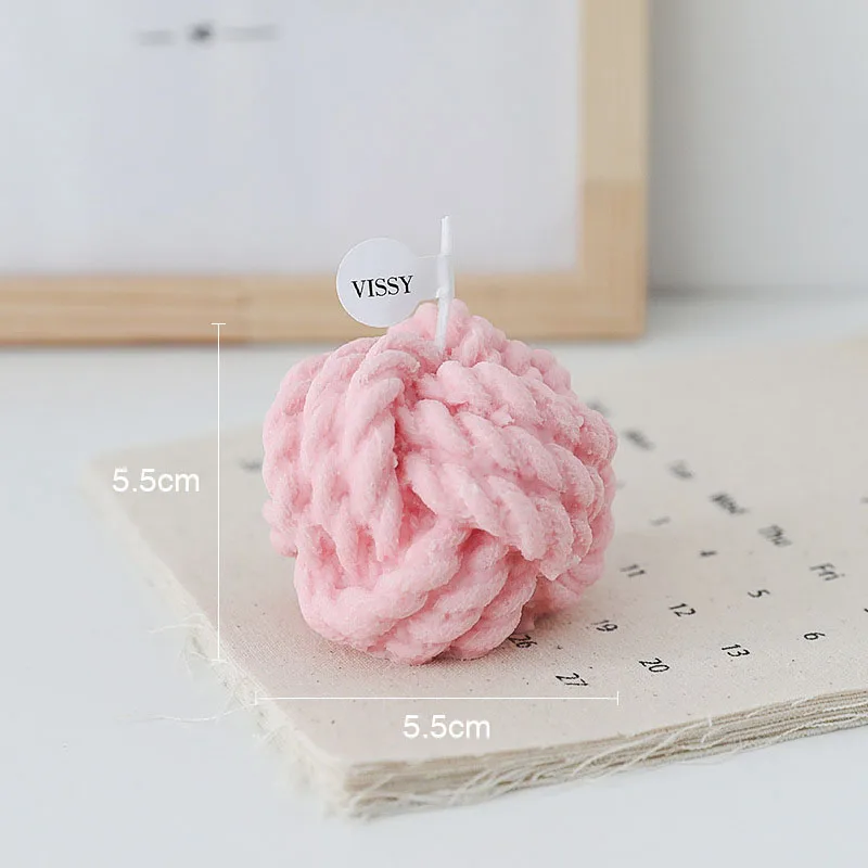 Creative Handmade Wool Ball Candle Aromatherapy Candle Gift Box INS Photo Props Essential Oil Scented Candle Home Decoration