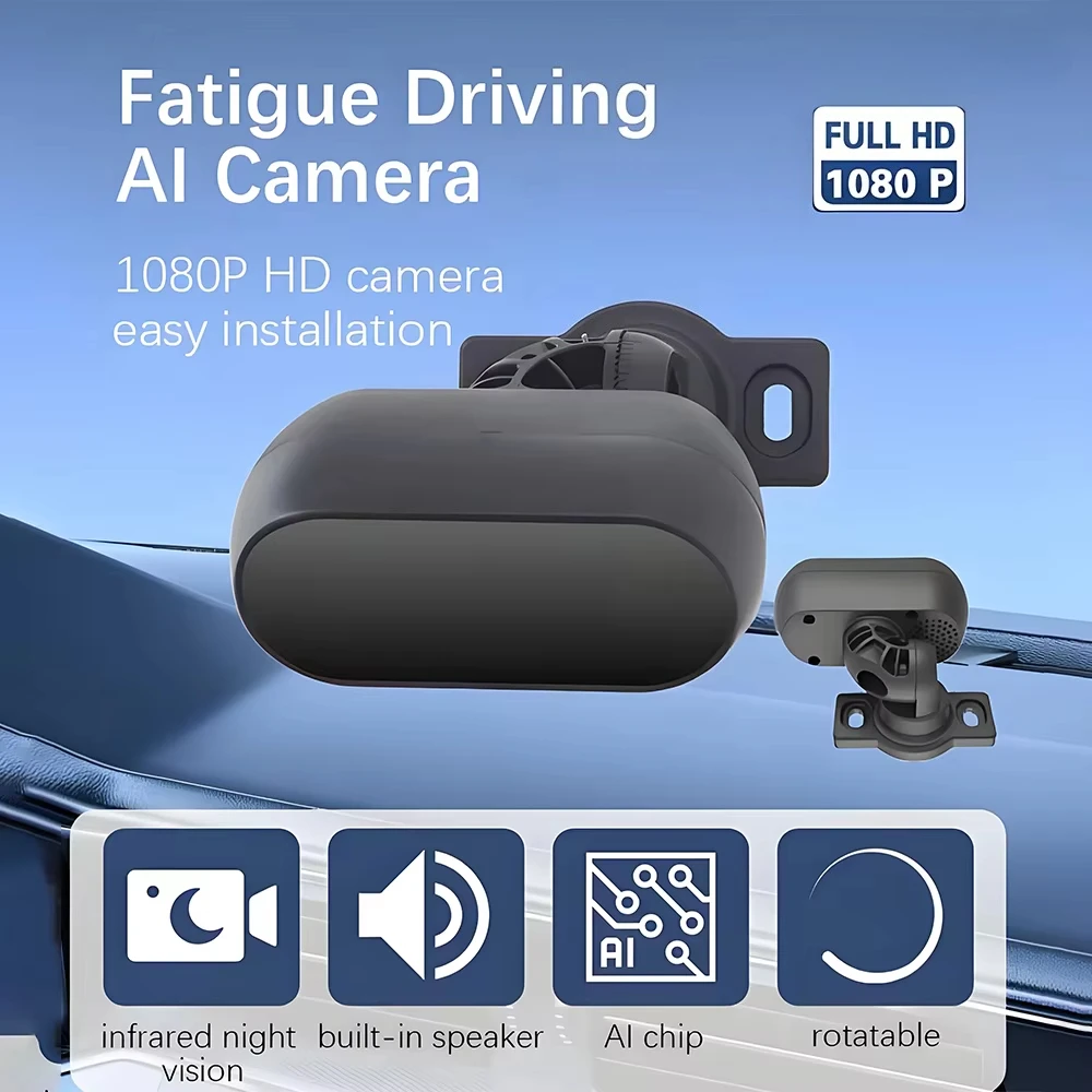 All-in-1 plug and play AI DMS Camera 720P/1080P HD Wide-Angle 24H Driver Safety Sleepy Reminder for DC12V24V car/Truck/Taxi /Bus