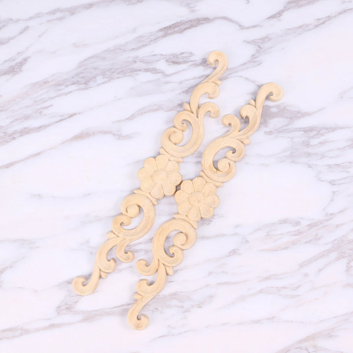 

4 PCS Apartment Decor Ornamental Office Decoration Decorative Appliques for Furniture Onlay Carved Wood Unpainted Frames