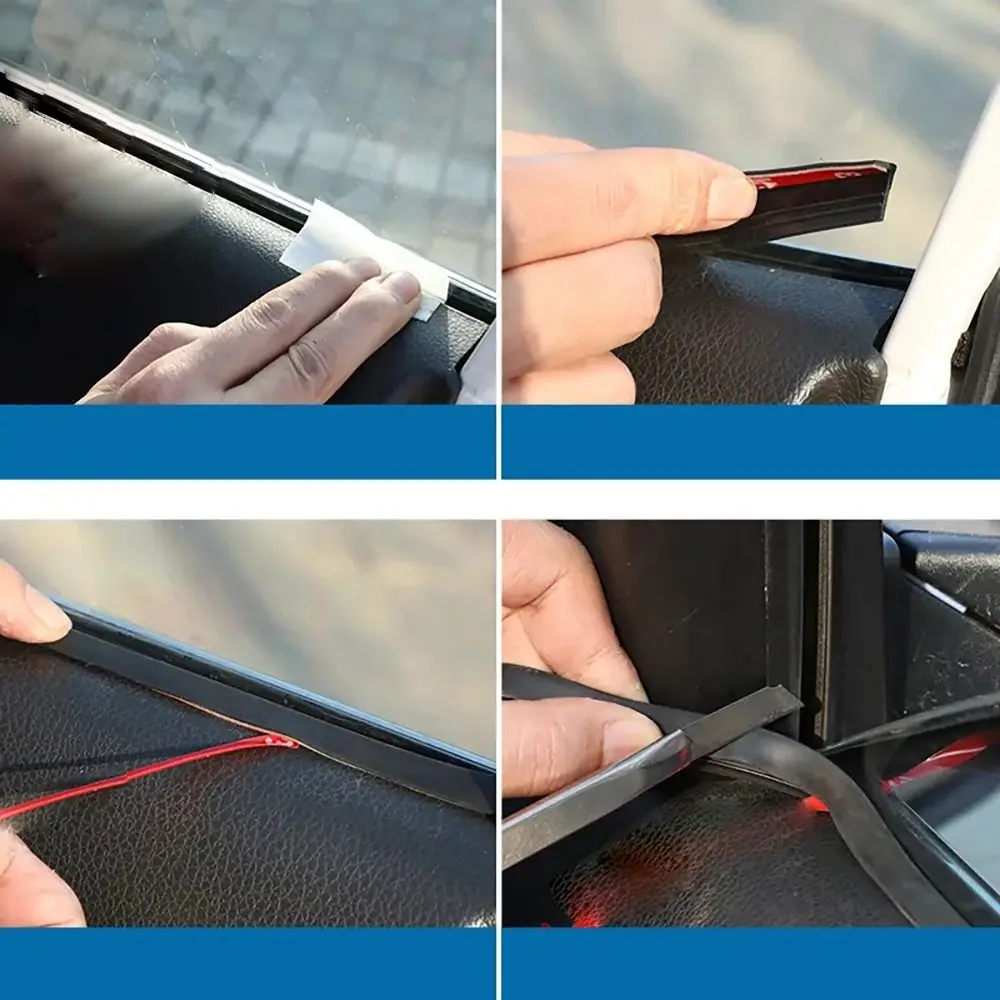 7-Shape Car Window Seal Strip Windproof Noise Insulation Car Side Window Gap Filler Auto Accessories Anti-Dust Soundproofing