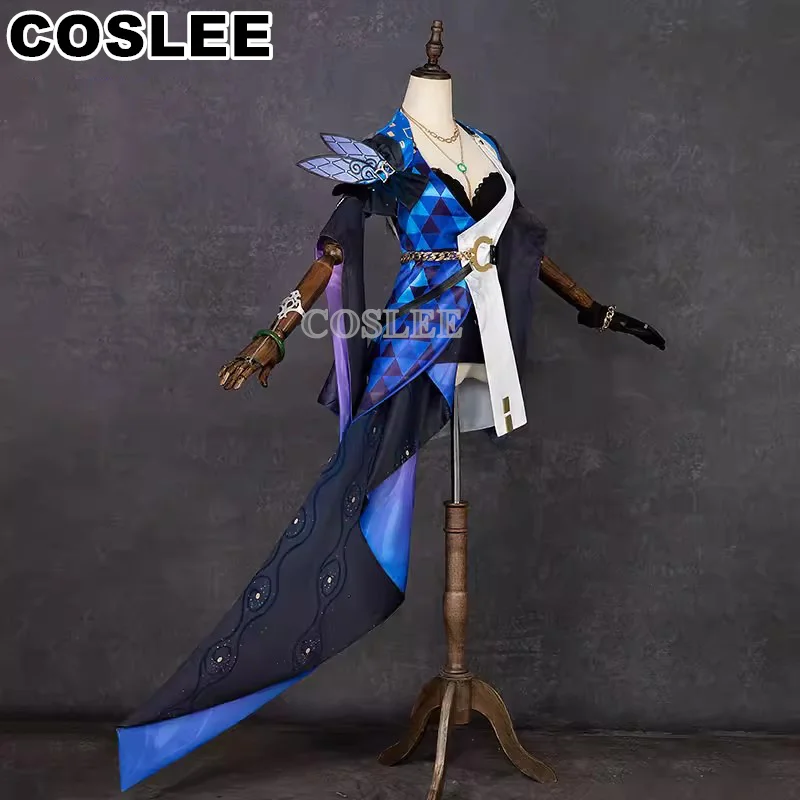 COSLEE [S-3XL] Jade Cosplay Honkai: Star Rail Costume Game Suit Uniform Dress With Hat Halloween Carnival Party Outfit Women New