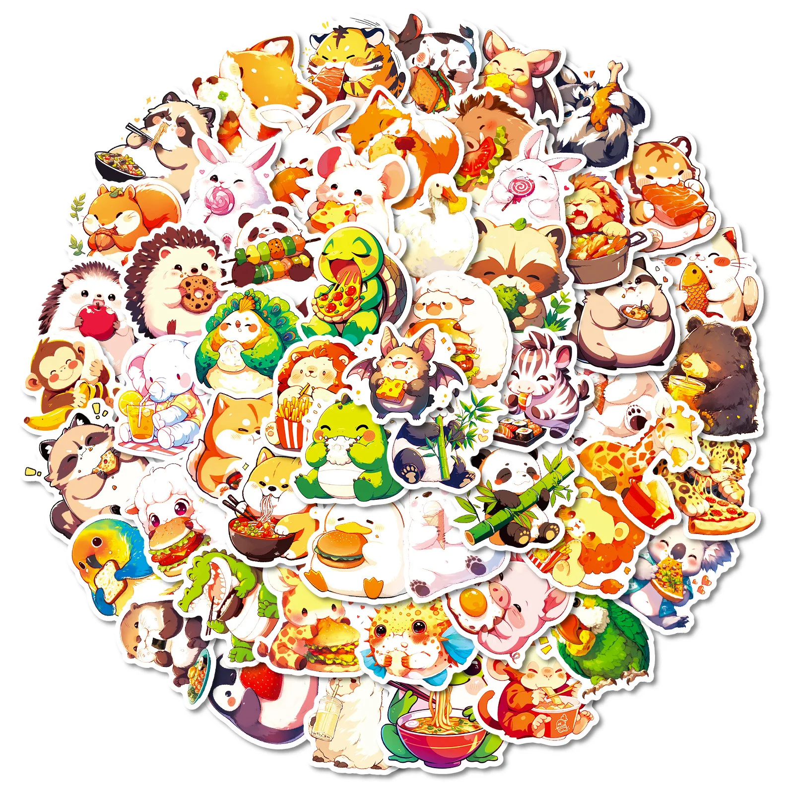 56 Uds pegatinas de viñetas de animales gananios lindo León erizo Graffiti decoración cuaderno maleta guitarra refrigerador teléfono calcomanías