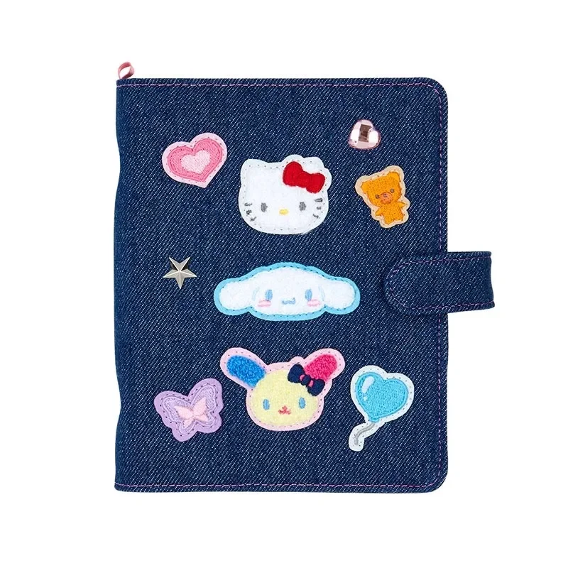 Sanrio Love Heart Balloon Denim Series Kitty Melody Kuromi Plush Pendant Hair Clip Cosmetic Mirror Keychain Album Storage Bag