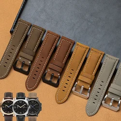 Suitable for Panerai   Watch Strap, European and American matte retro rough Crazy Cow  Strap 22mm26mm