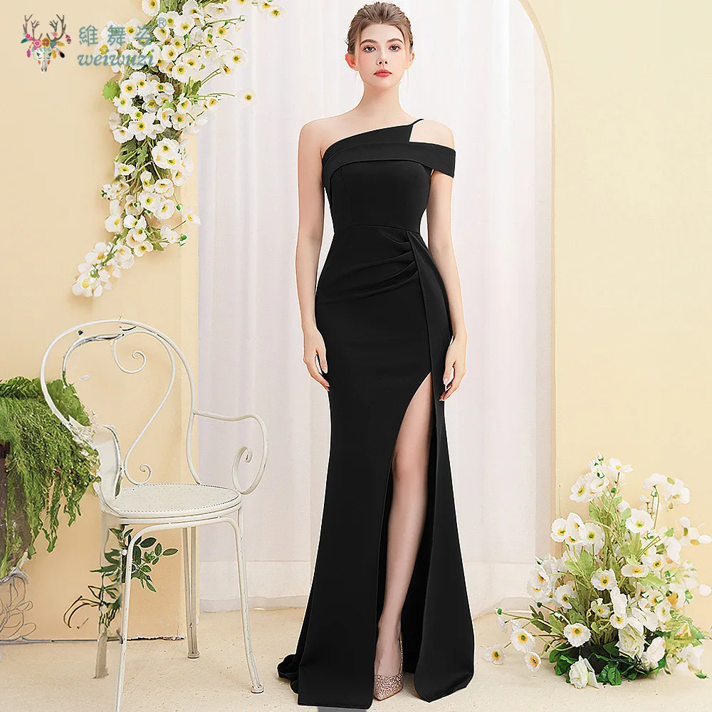 Sexy rückenfreies schwarz-weißes schulterfreies Maxi-Sommerkleid für Damen, luxuriös, Hochzeit, Geburtstag, Abschlussball, Fischschwanz, elegante lange Abendkleider