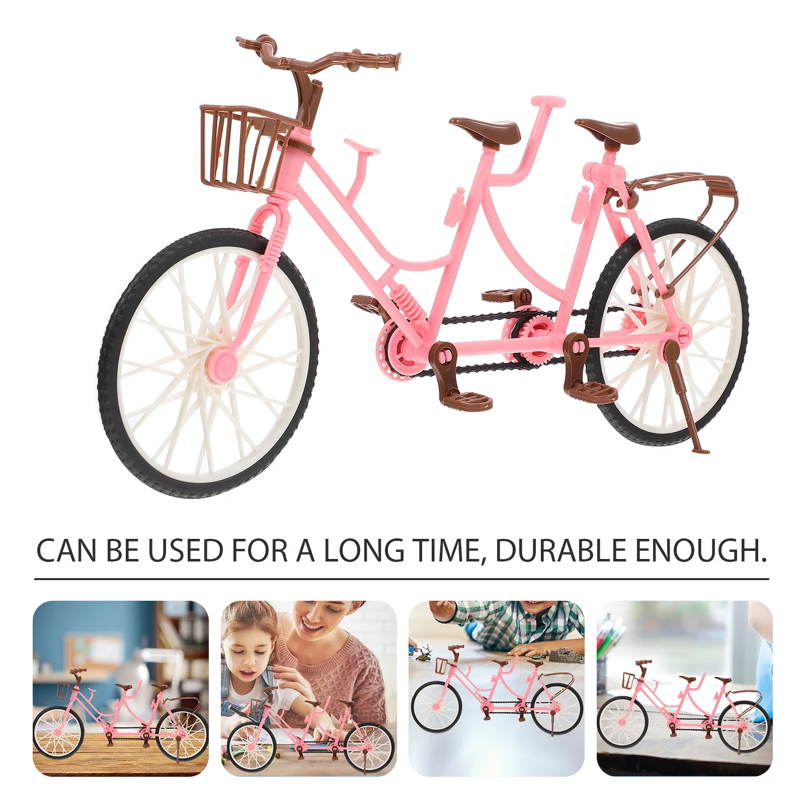 3Pcs Two-Seater Bike Kids Playthings Creative Mini Desktop Decoration Educational Hand-Eye Coordination Gifts Desktop Bike Model