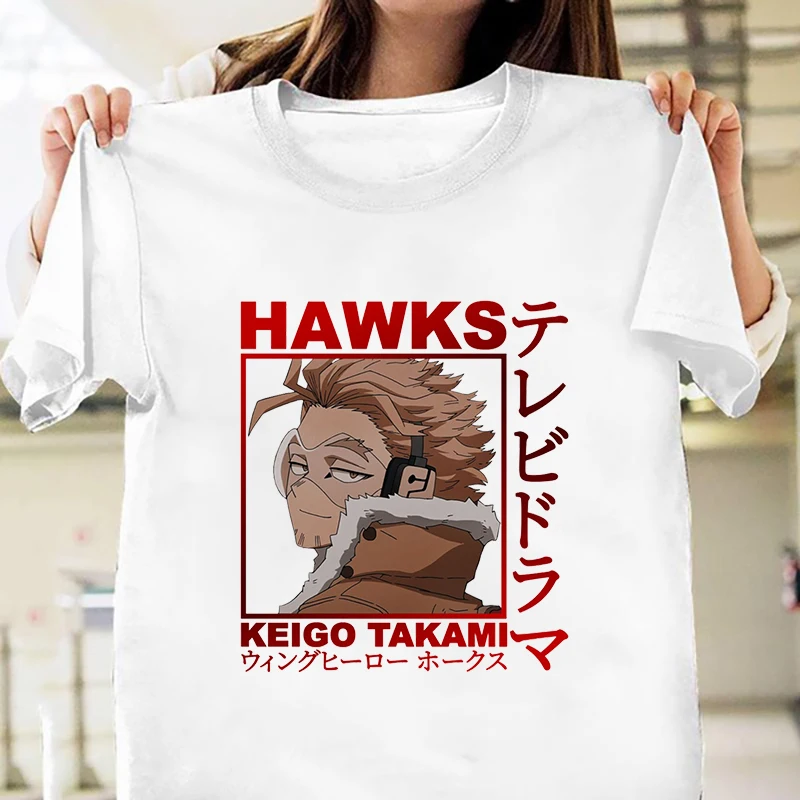 Hot Hawks Print T-shirt Summer Anime T Shirt Women Men Fashion Y2k Short Sleeve Loose Shirts