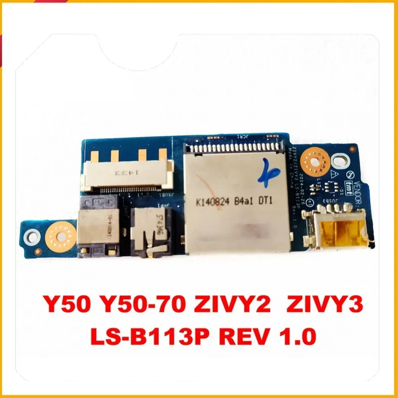 สำหรับ Lenovo Y50 Y50-70 Y70-70 ZIVY2 ZIVY3 LS-B113P การ์ดเสียง USB ช่อง SD พร้อมสายเคเบิ้ลในตัวการ์ดเสียง1.0สะท้อนแสง