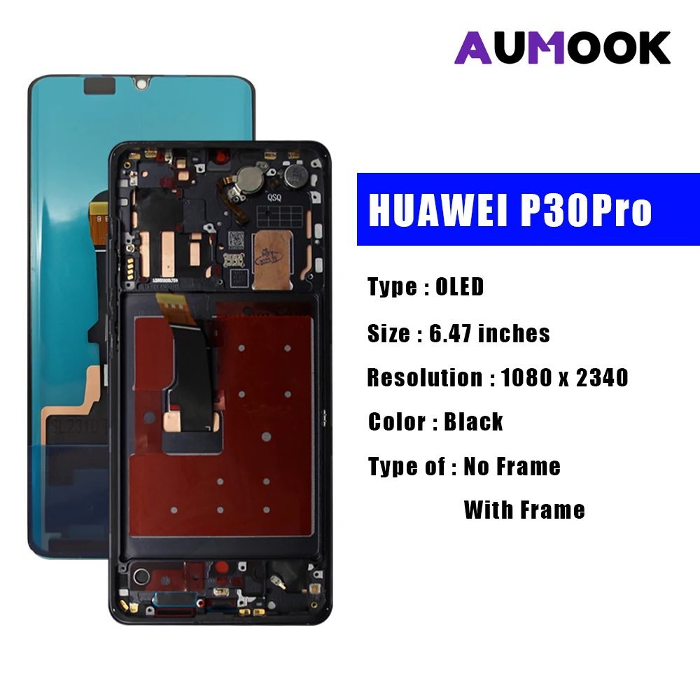 AAA+ OEM OLED for HUAWEI P30Pro LCD Display Touch Screen Assembly Replacement For HUAWEI P30Pro With Frame LCD Display