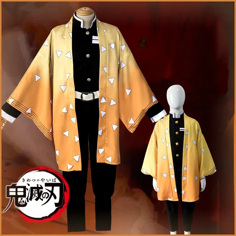 Anime Cosplay Clothing Japanese Classic Adult  Agatsuma Zenitsu Cosplay Costume Women Kimono Uniform Halloween Christmas Party