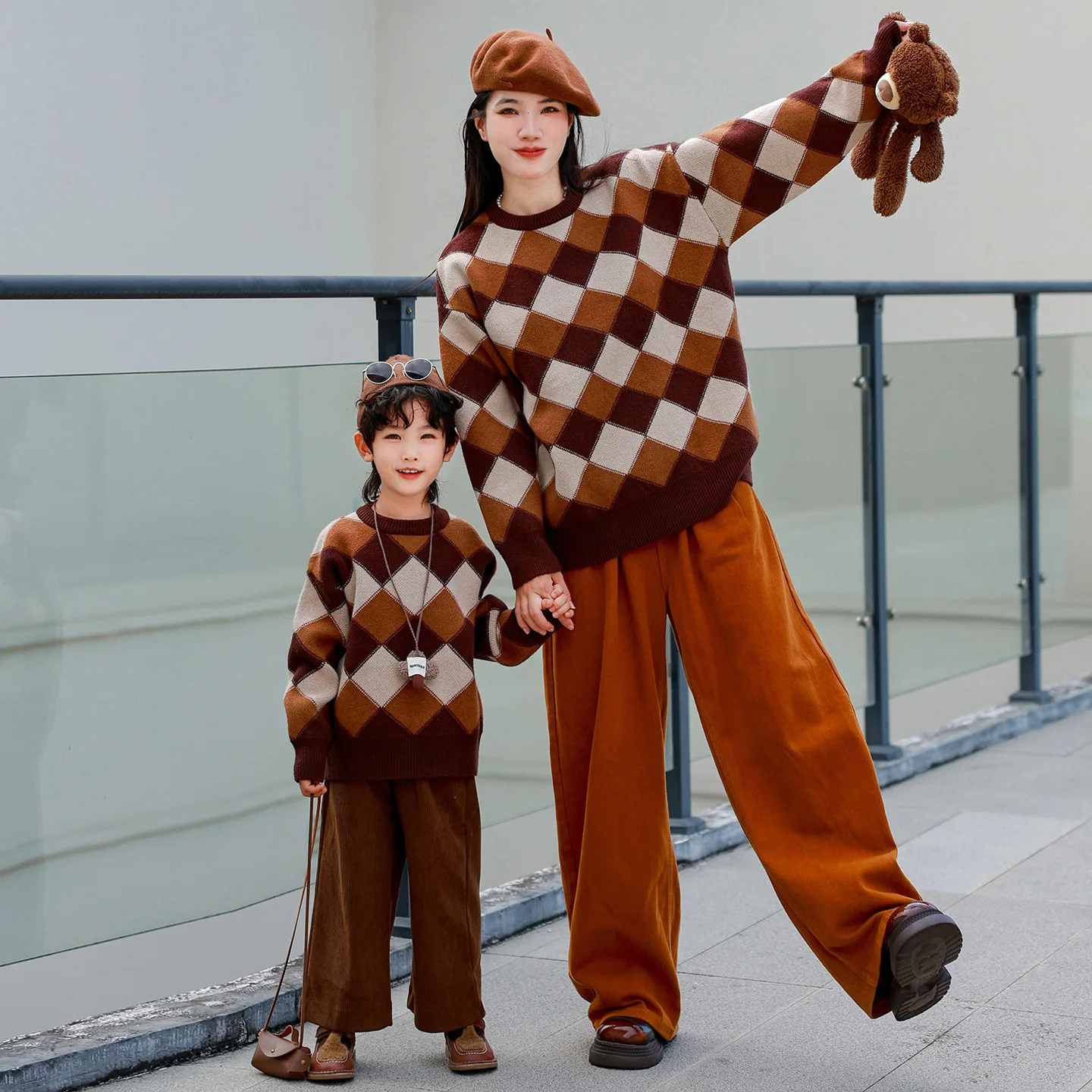 Family Matching Sweaters Couple Parent Kids Knitted Pullover Jumper Autumn Winter Warm Couple Mother Father Son Daughter Outfits