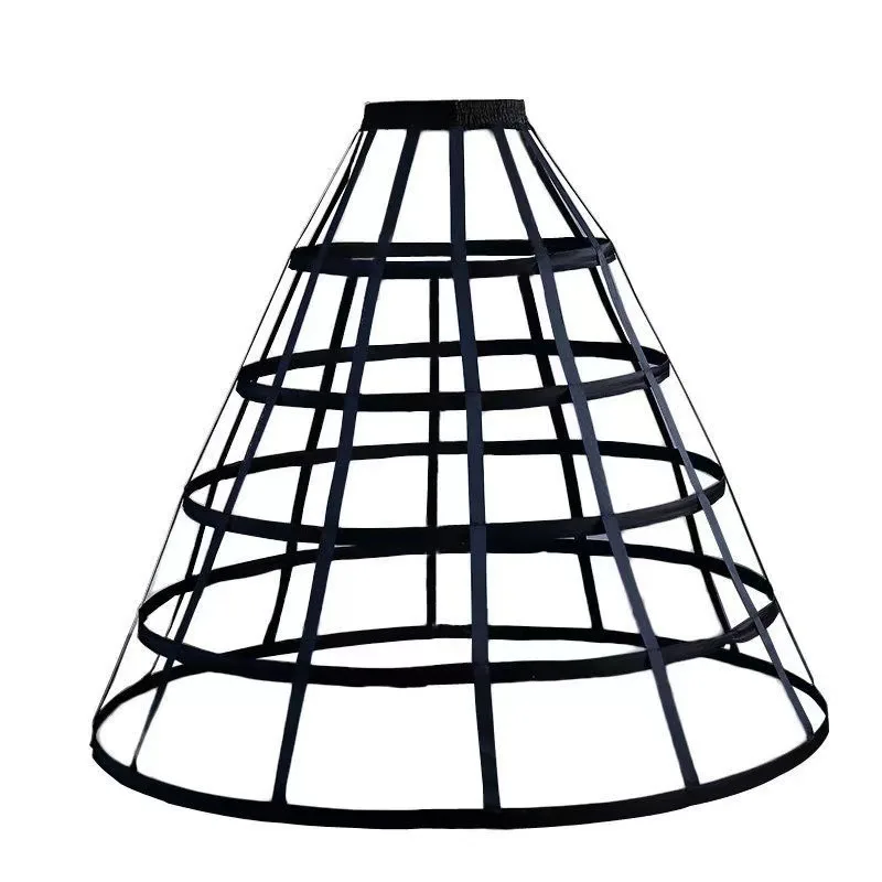Women's Dress Underskirt Vintage Cage Pannier 5 Hoops Skirt Crinoline Cosplay Victorian Bustle Petticoats