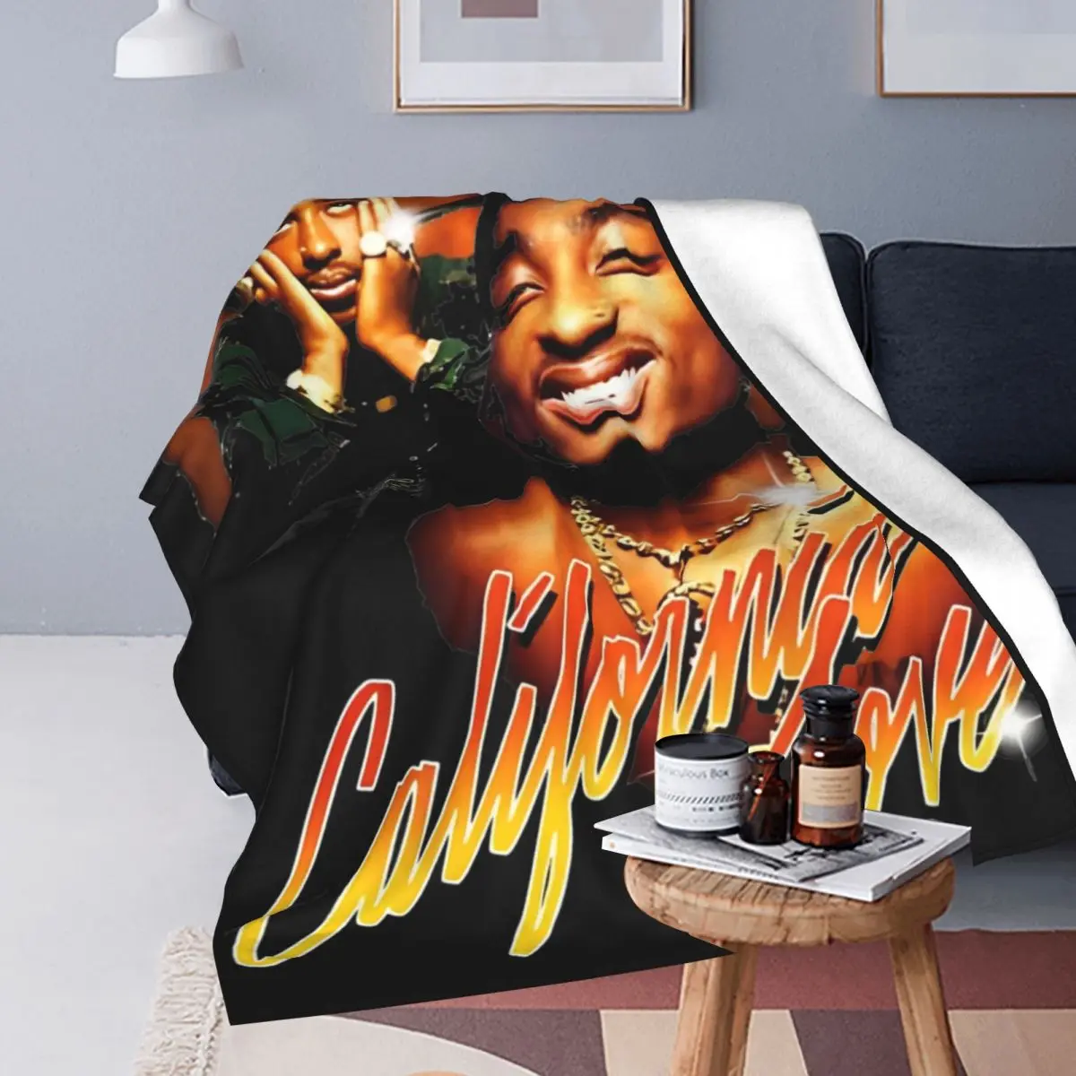 2pac Music Rapper Blankets Wool Awesome Warm Throw Blanket for Bedspread All Season