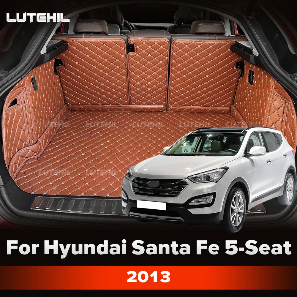 Коврик в багажник для Hyundai Santa Fe 5-местный 2013 года, с защитой спинок сидений, водонепроницаемый, аксессуары для багажника.