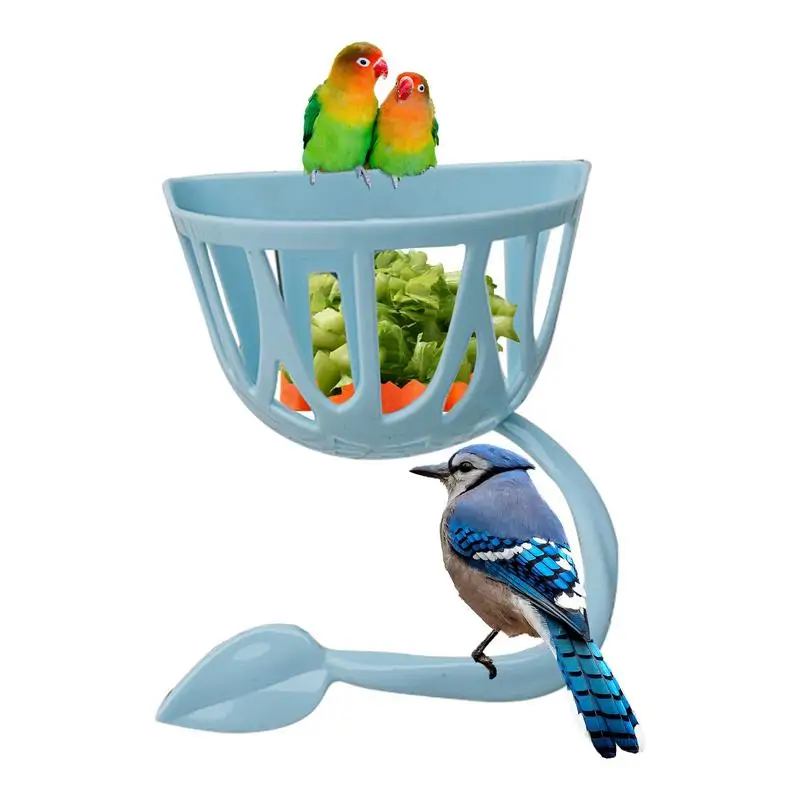 Parrot Food Feeder Multipurpose Bird Feeding Cup Rack Parrot Vegetable Fruit Feeder Wear-Resistant Bird Cage Bowl Stand Food