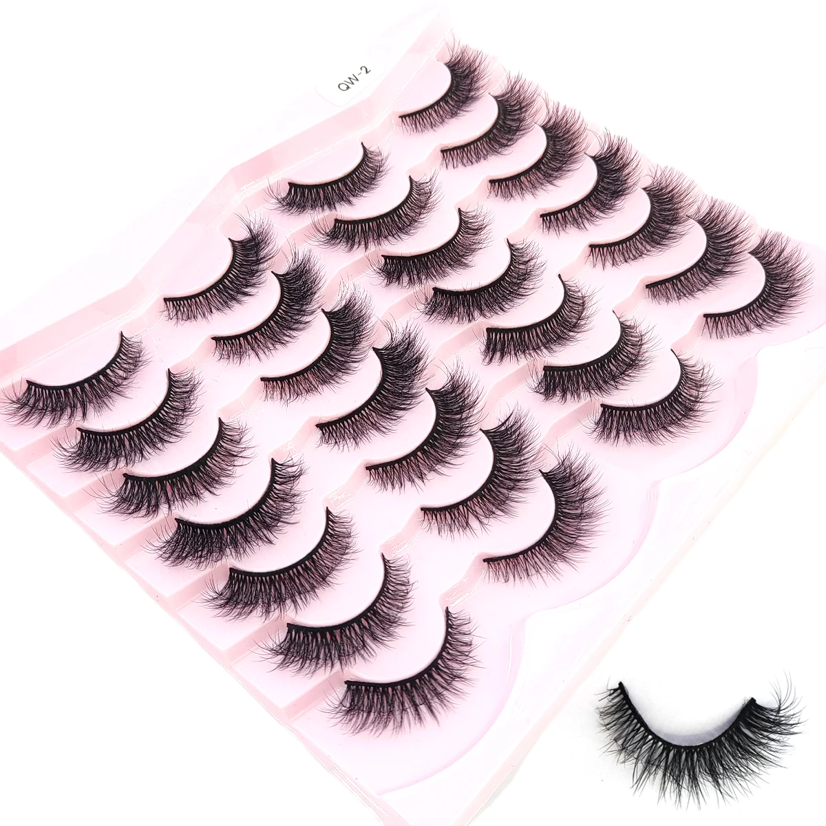 Neue 14 Paar natürliche künstliche Nerzwimpern, weiche falsche Wimpern, gekreuzte, unordentliche, dicke Wimpern, verlängertes Make-up, falsche Wimpern